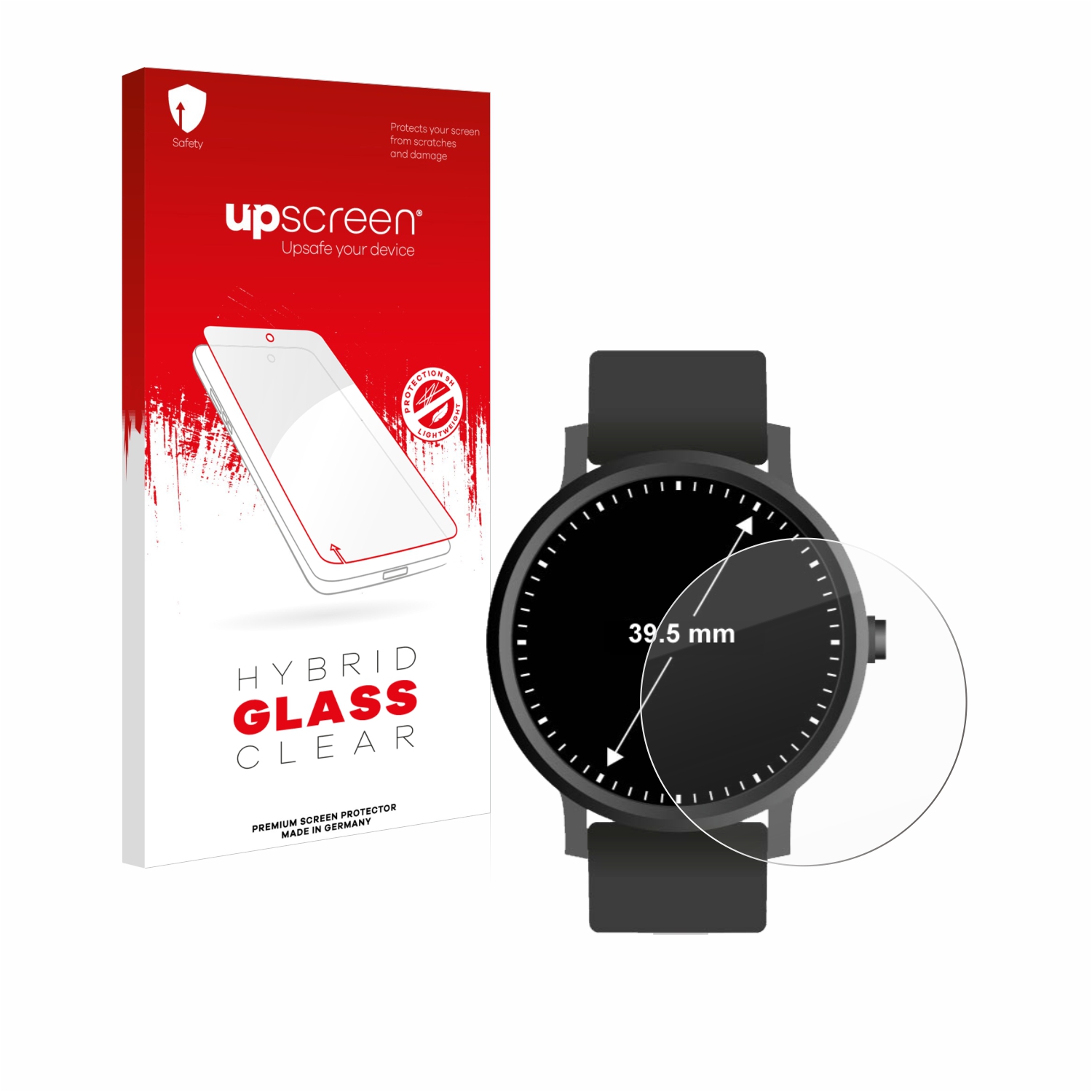 čirá skleněná fólie upscreen Hybrid Glas pro hodinky (kulatý, průměr 39.5 mm)
