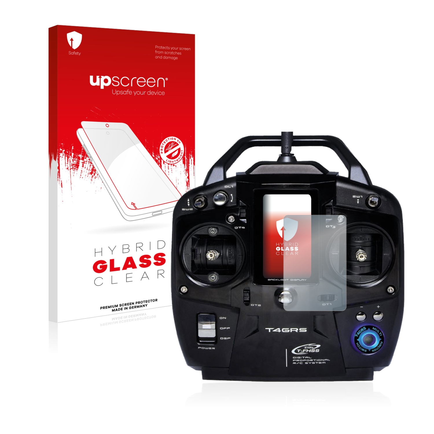 čirá skleněná fólie upscreen Hybrid Glas pro Futaba T4GRS