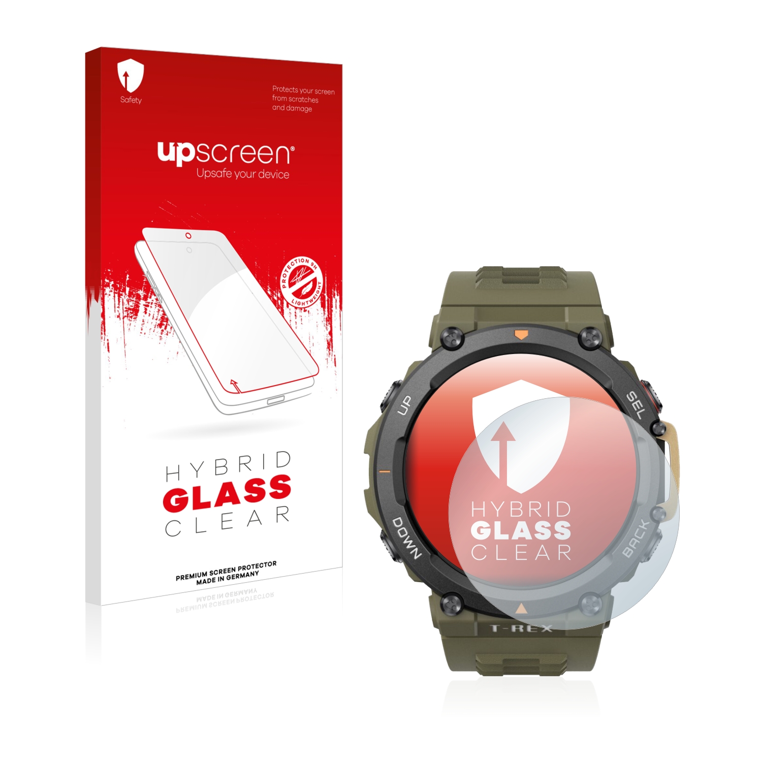 čirá skleněná fólie upscreen Hybrid Glas pro Huami Amazfit T-Rex 2
