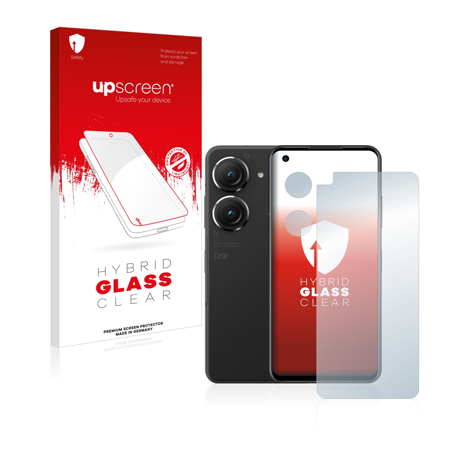 čirá skleněná fólie upscreen Hybrid Glas pro ASUS ZenFone 9 (displej+Kamera)