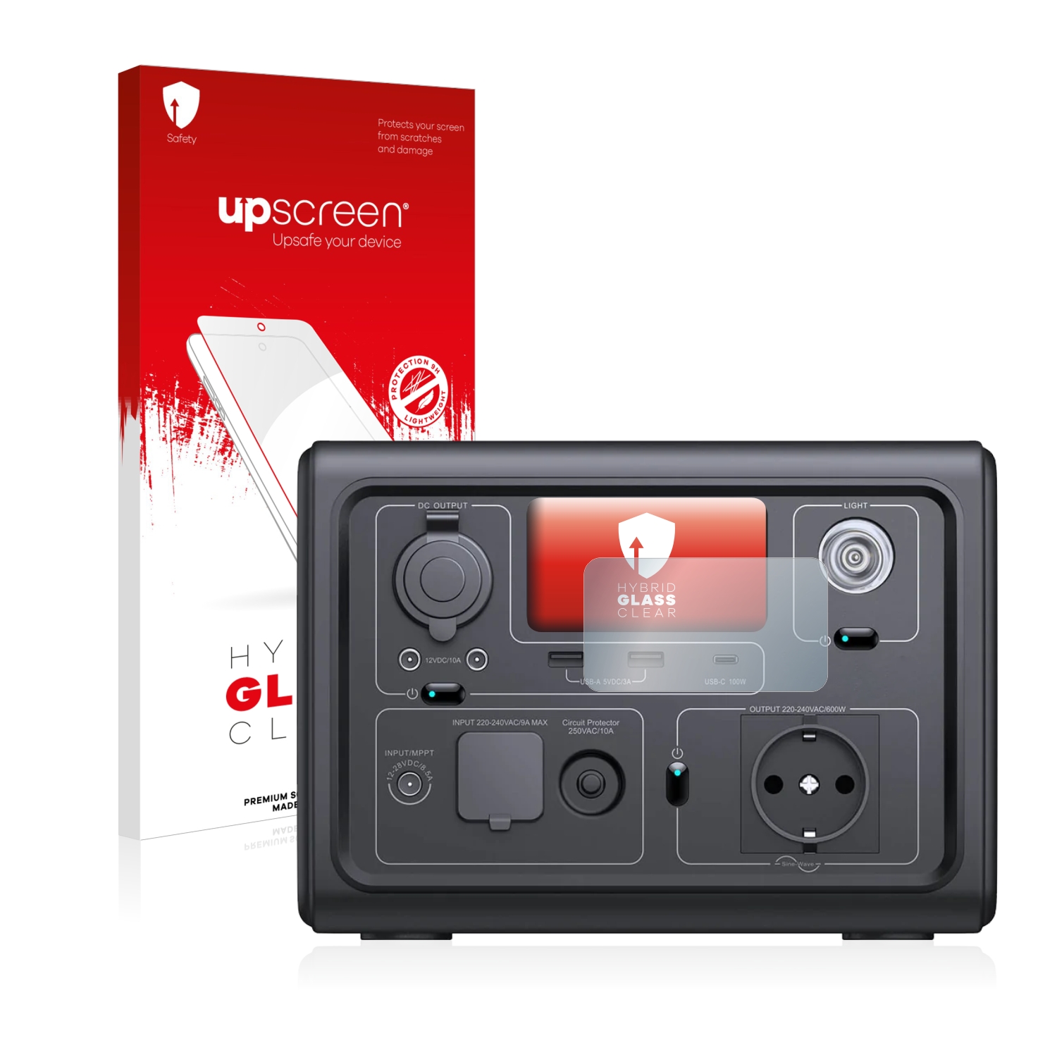 čirá skleněná fólie upscreen Hybrid Glas pro Bluetti EB3A