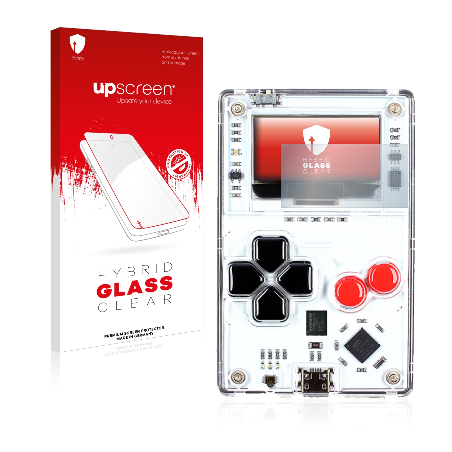 čirá skleněná fólie upscreen Hybrid Glas pro Arduboy FX