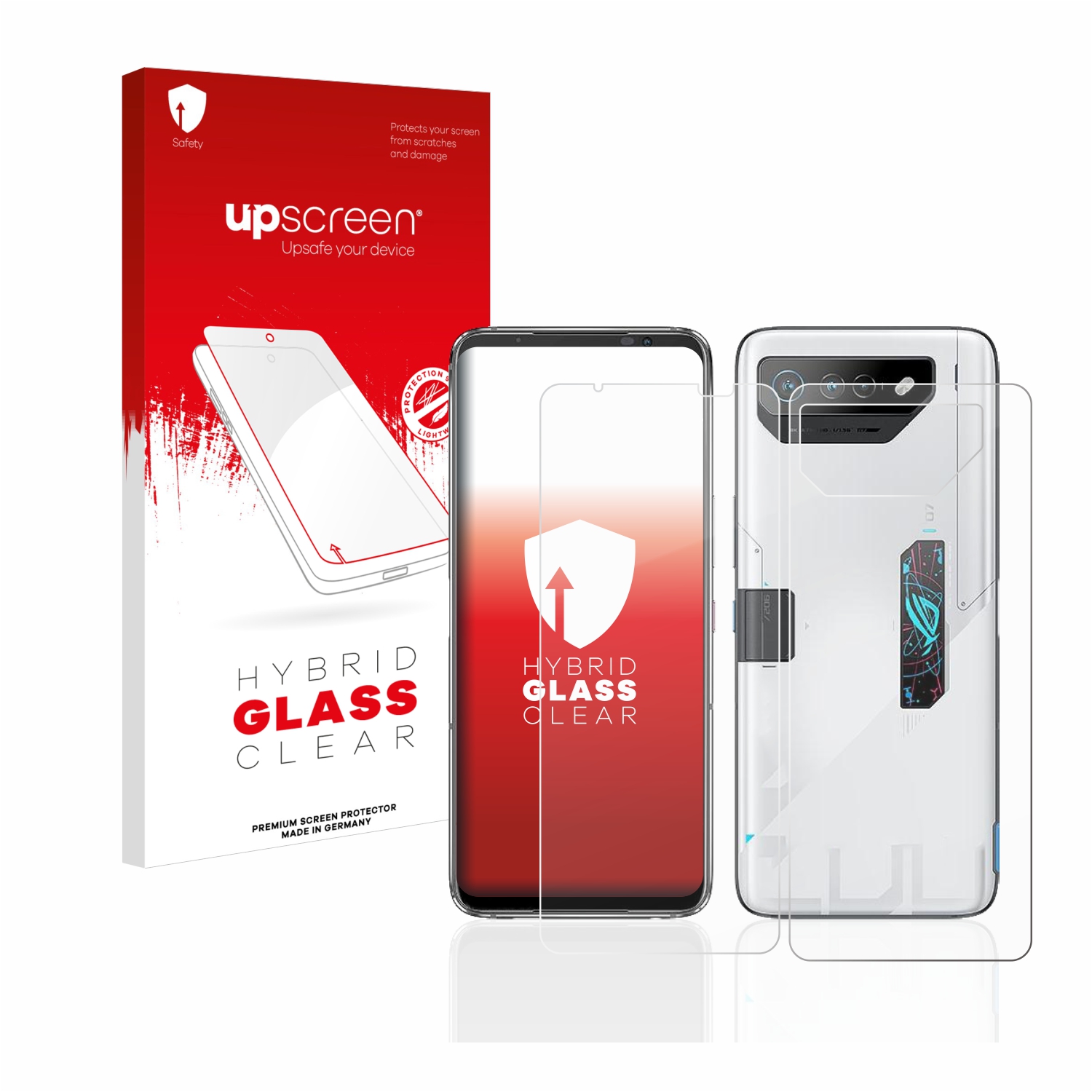 čirá skleněná fólie upscreen Hybrid Glas pro ASUS ROG Phone 7 (displej+zadní strana)