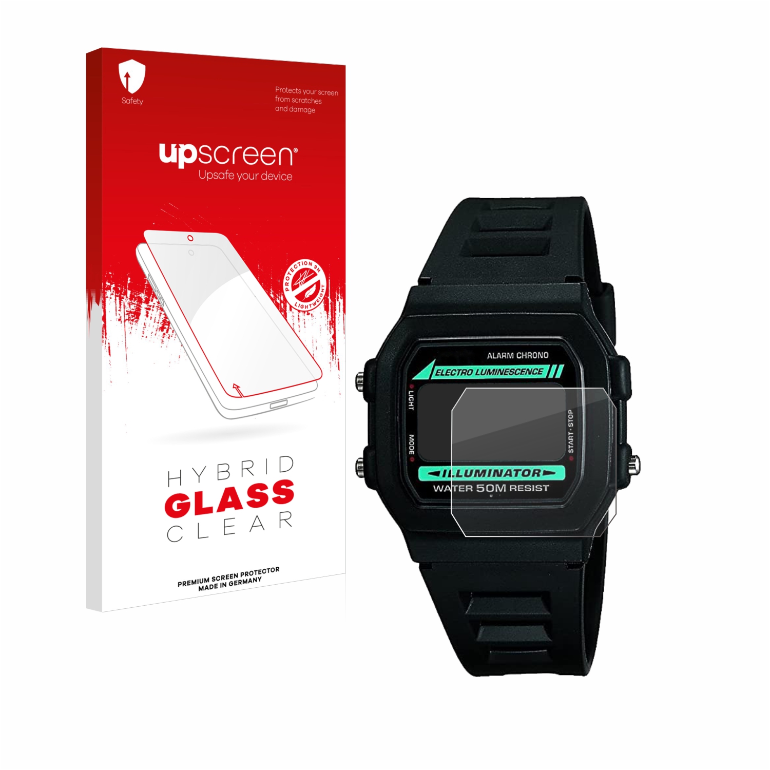 čirá skleněná fólie upscreen Hybrid Glas pro Casio W-86-1VQES