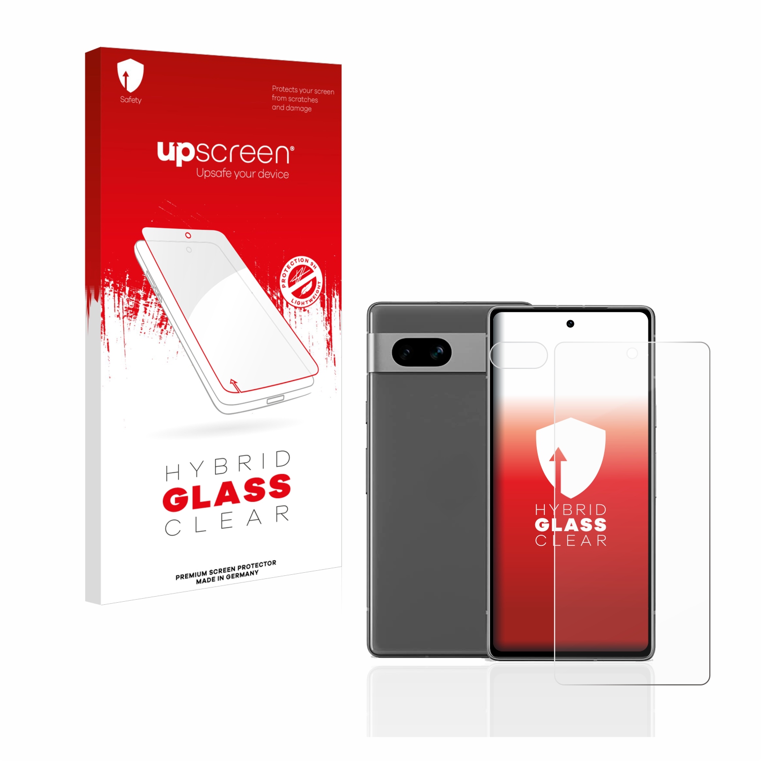 čirá skleněná fólie upscreen Hybrid Glas pro Google Pixel 7a (displej+Kamera)