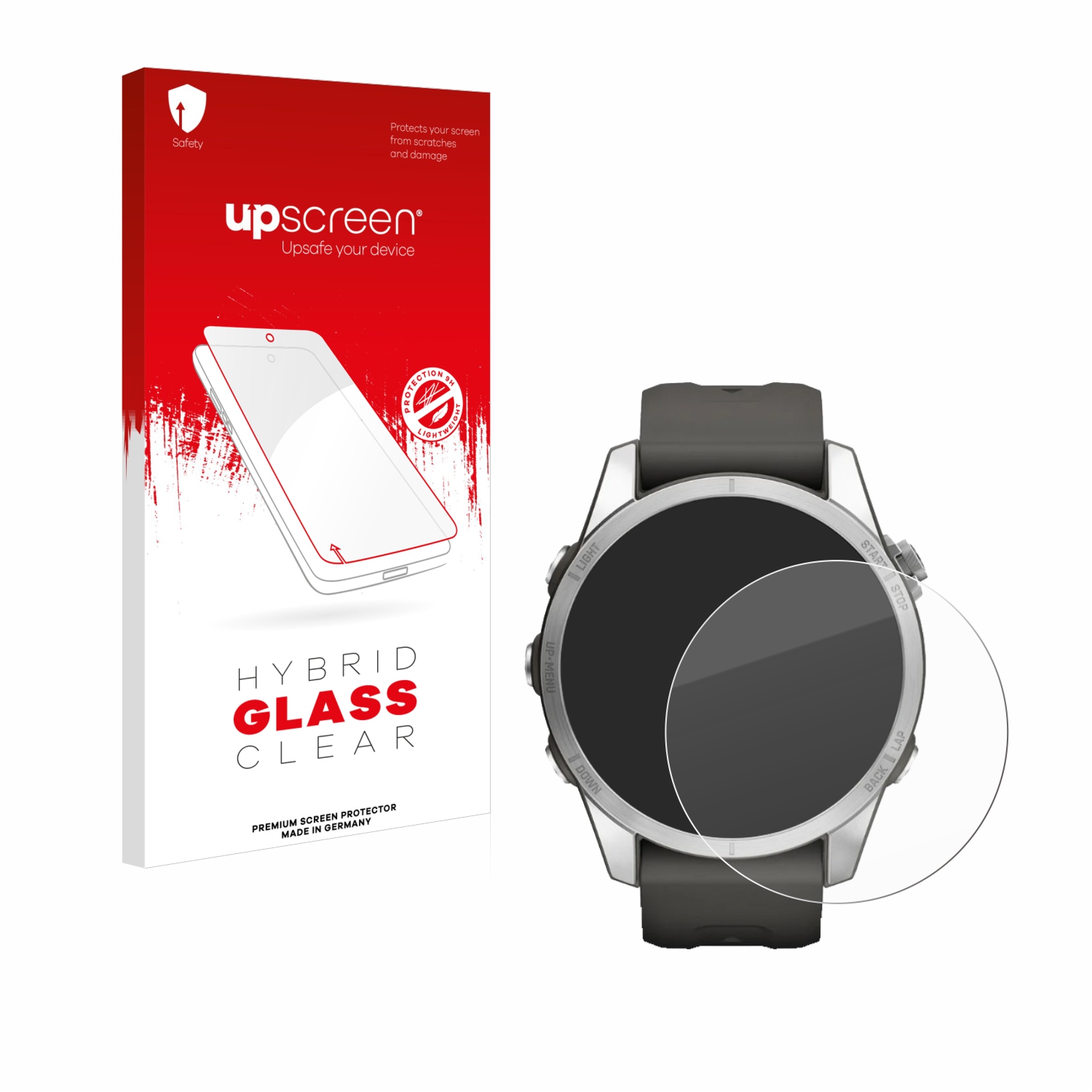 čirá skleněná fólie upscreen Hybrid Glas pro Garmin Fenix 7S Pro Solar (42 mm)