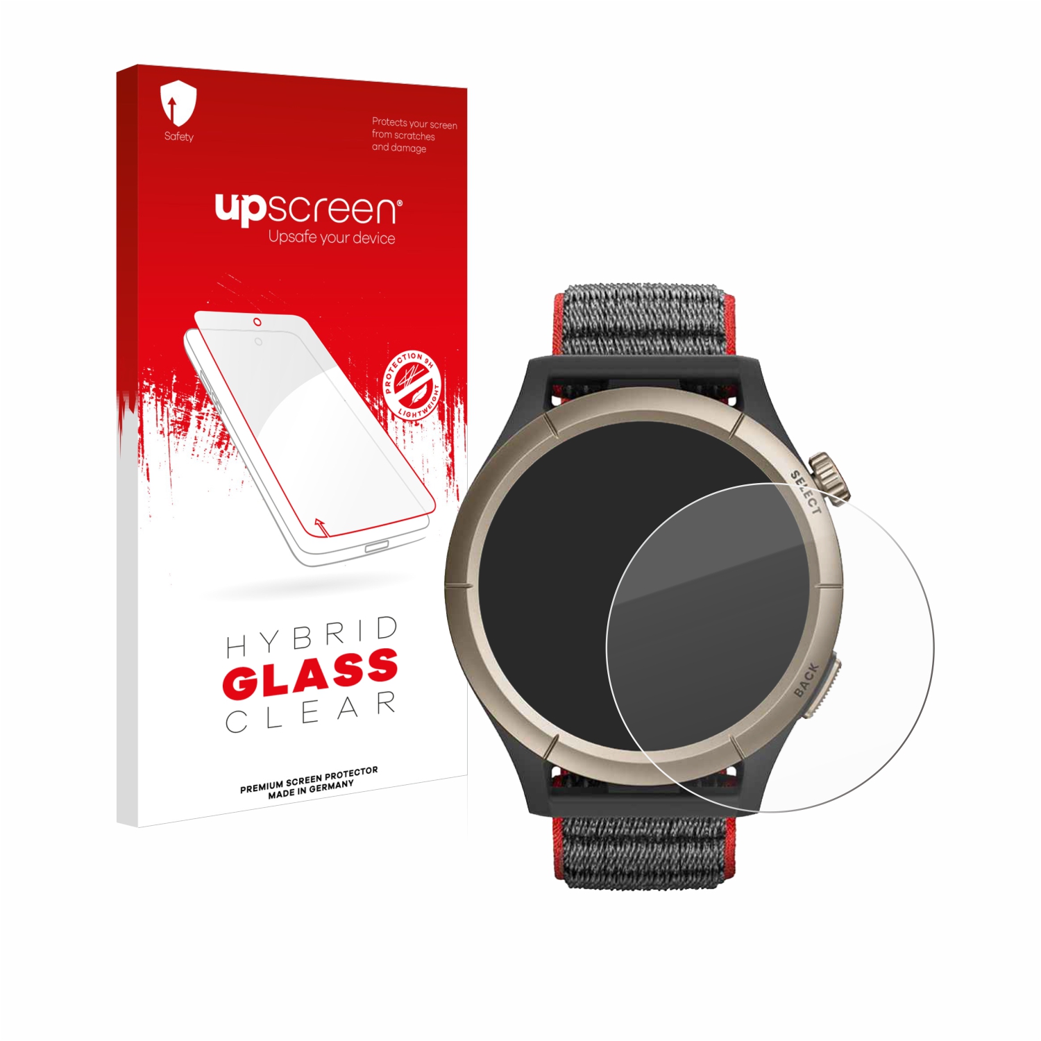čirá skleněná fólie upscreen Hybrid Glas pro Huami Amazfit Cheetah Pro