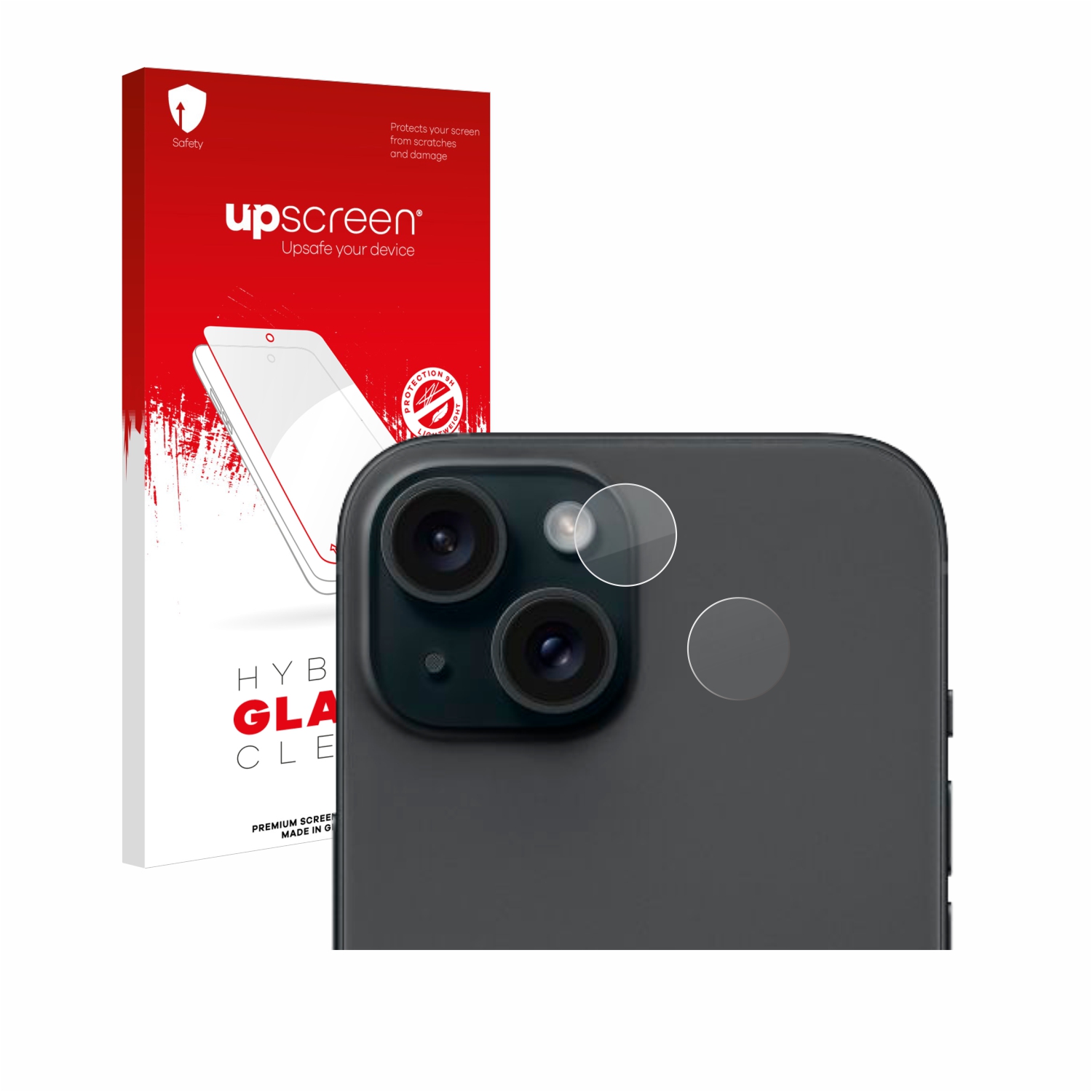 čirá skleněná fólie upscreen Hybrid Glas pro Apple iPhone 15 (pouze kamera)