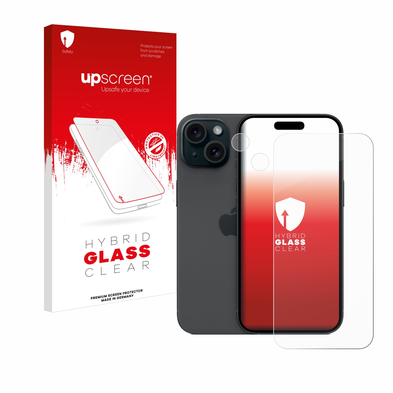 čirá skleněná fólie upscreen Hybrid Glas pro Apple iPhone 15 (displej+Kamera)
