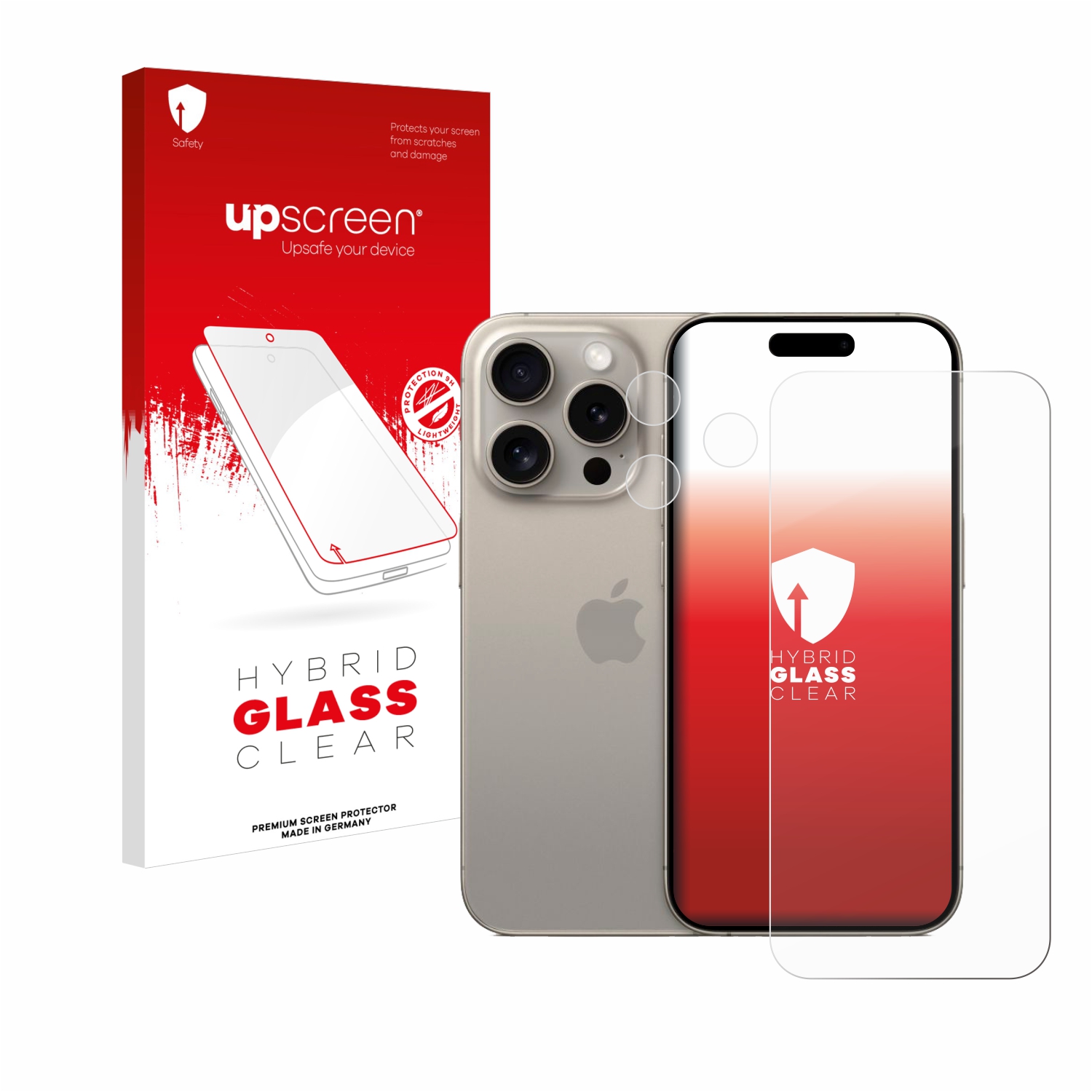 čirá skleněná fólie upscreen Hybrid Glas pro Apple iPhone 15 Pro (displej+Kamera)