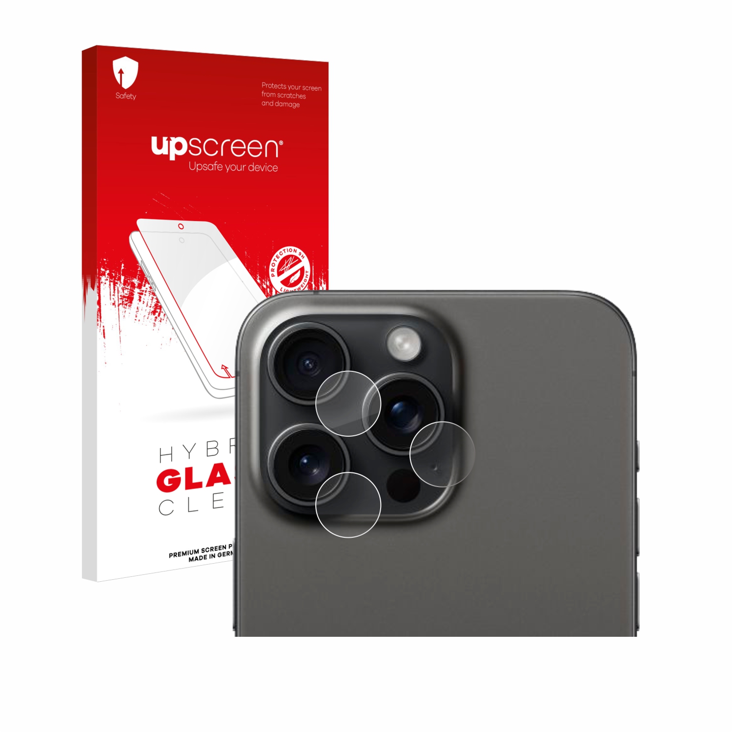 čirá skleněná fólie upscreen Hybrid Glas pro Apple iPhone 15 Pro Max (pouze kamera)