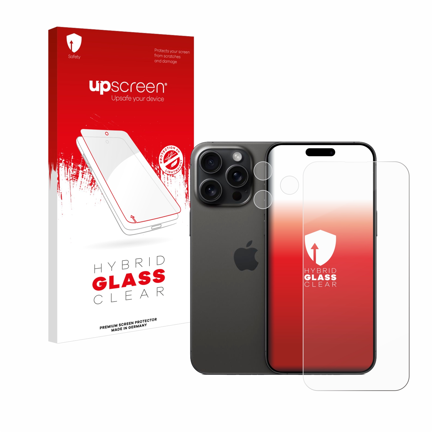 čirá skleněná fólie upscreen Hybrid Glas pro Apple iPhone 15 Pro Max (displej+Kamera)