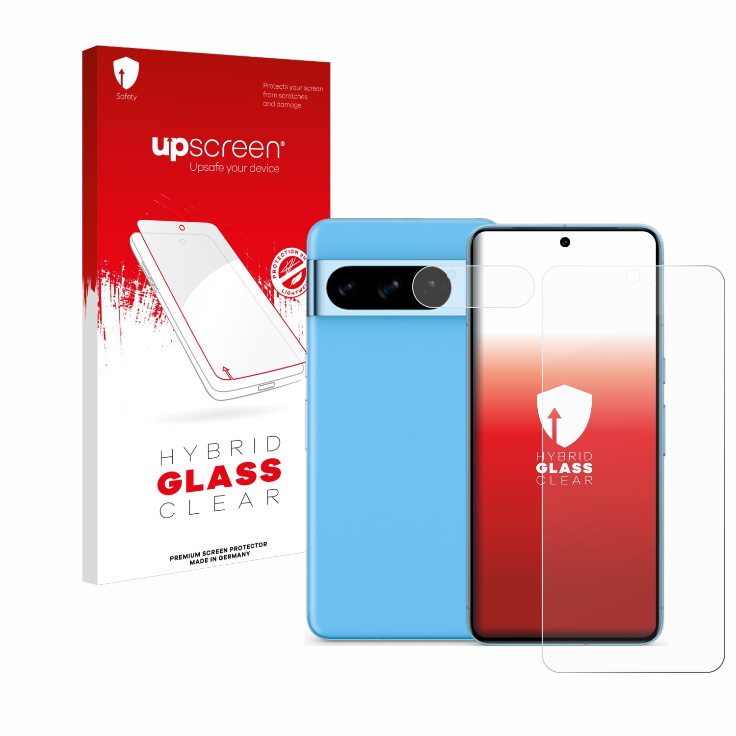 čirá skleněná fólie upscreen Hybrid Glas pro Google Pixel 8 Pro (displej+Kamera)