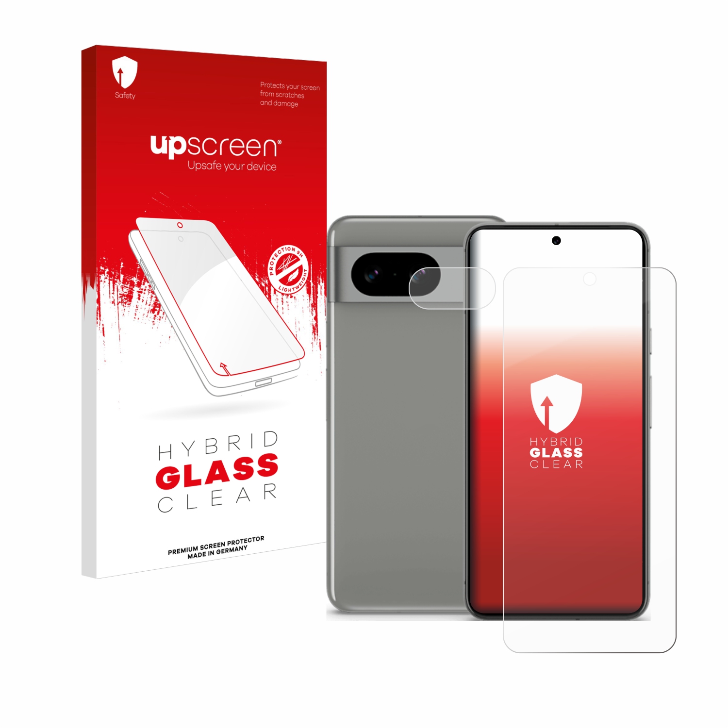 čirá skleněná fólie upscreen Hybrid Glas pro Google Pixel 8 (displej+Kamera)