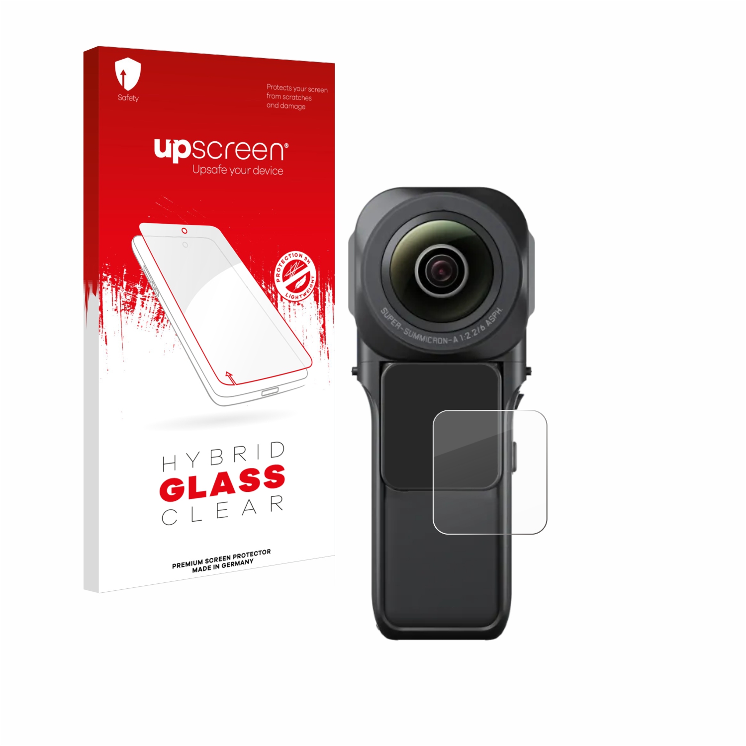 čirá skleněná fólie upscreen Hybrid Glas pro Insta360 One RS 1-Zoll 360