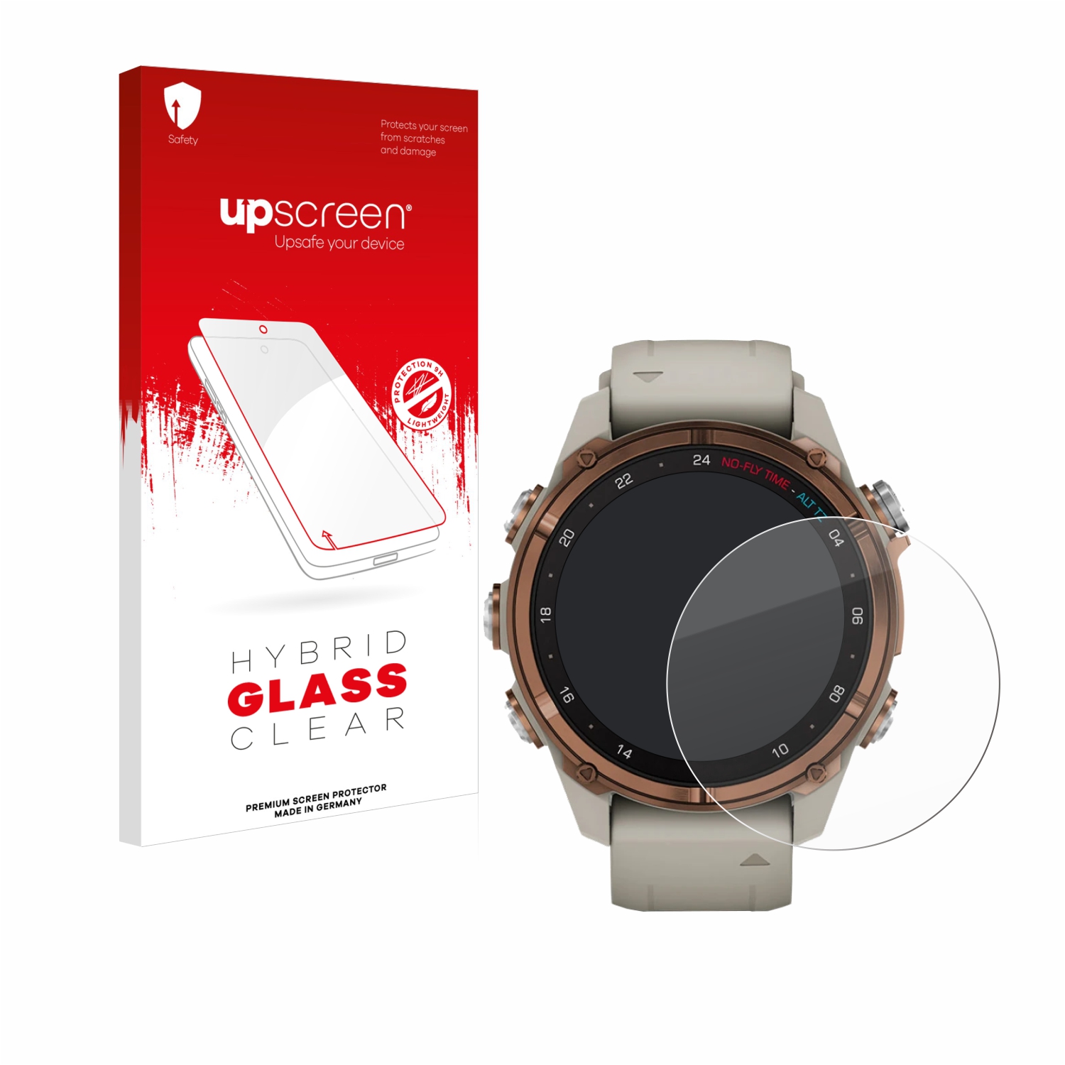 čirá skleněná fólie upscreen Hybrid Glas pro Garmin Descent Mk3 (43 mm)