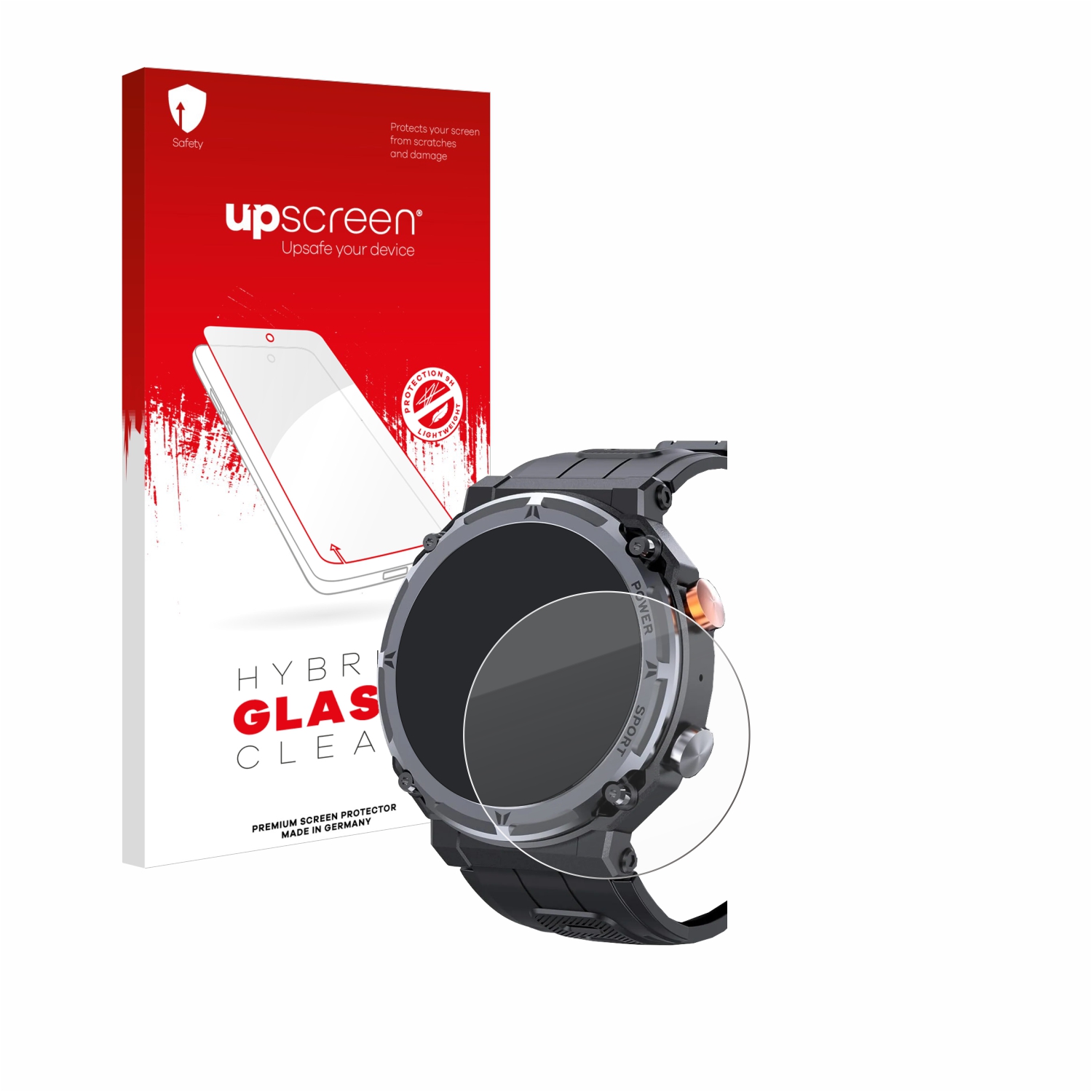 čirá skleněná fólie upscreen Hybrid Glas pro bedee Smartwatch 1.39
