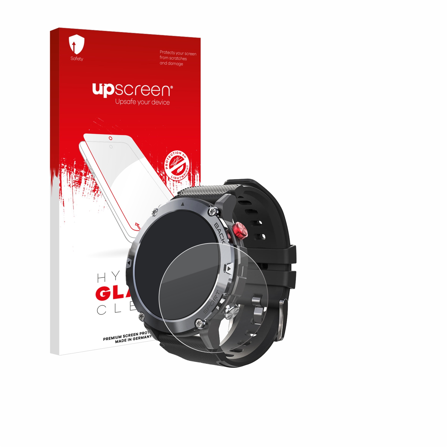 čirá skleněná fólie upscreen Hybrid Glas pro Darmowade Smartwatch 1.32