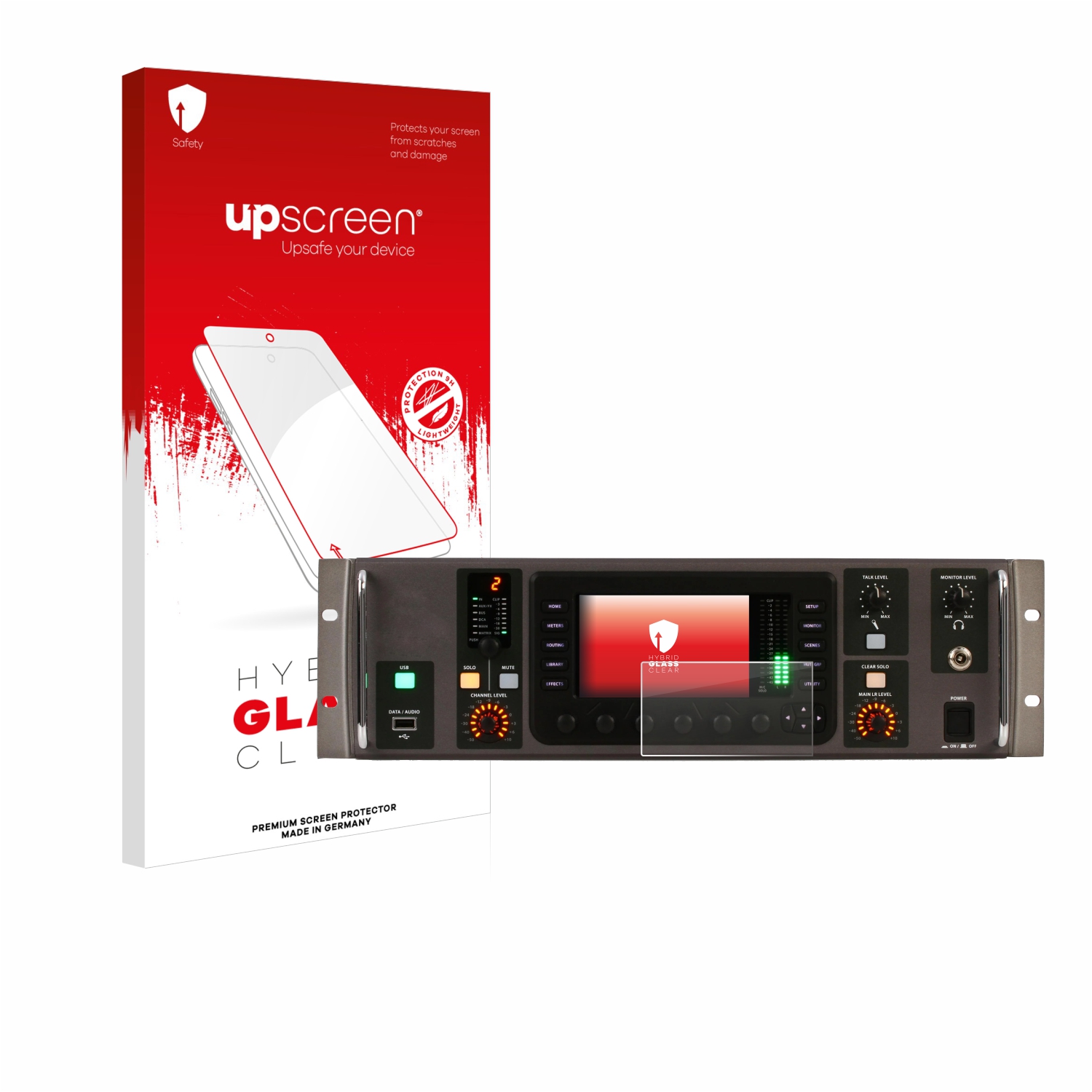 čirá skleněná fólie upscreen Hybrid Glas pro Behringer X32 Rack