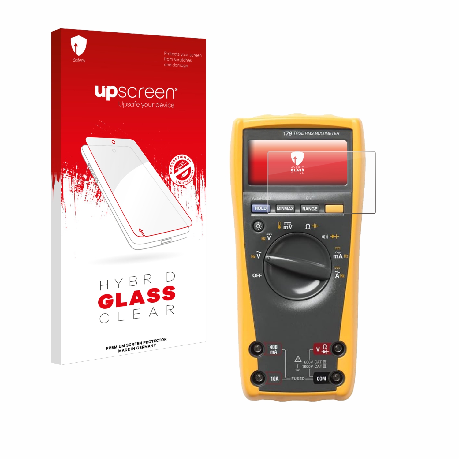 čirá skleněná fólie upscreen Hybrid Glas pro Fluke 179 Multimeter