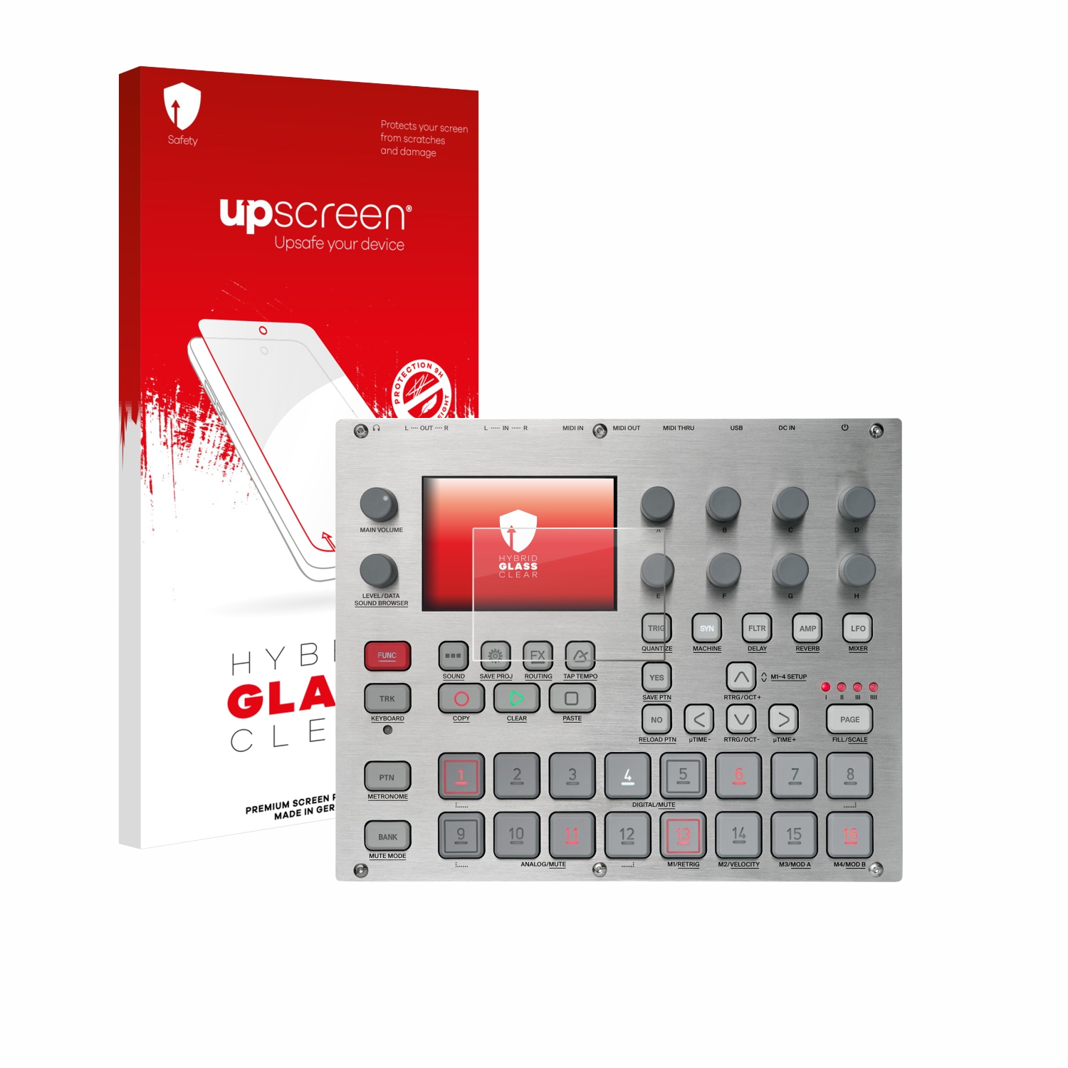 čirá skleněná fólie upscreen Hybrid Glas pro Elektron Syntakt E25 Remix Edition