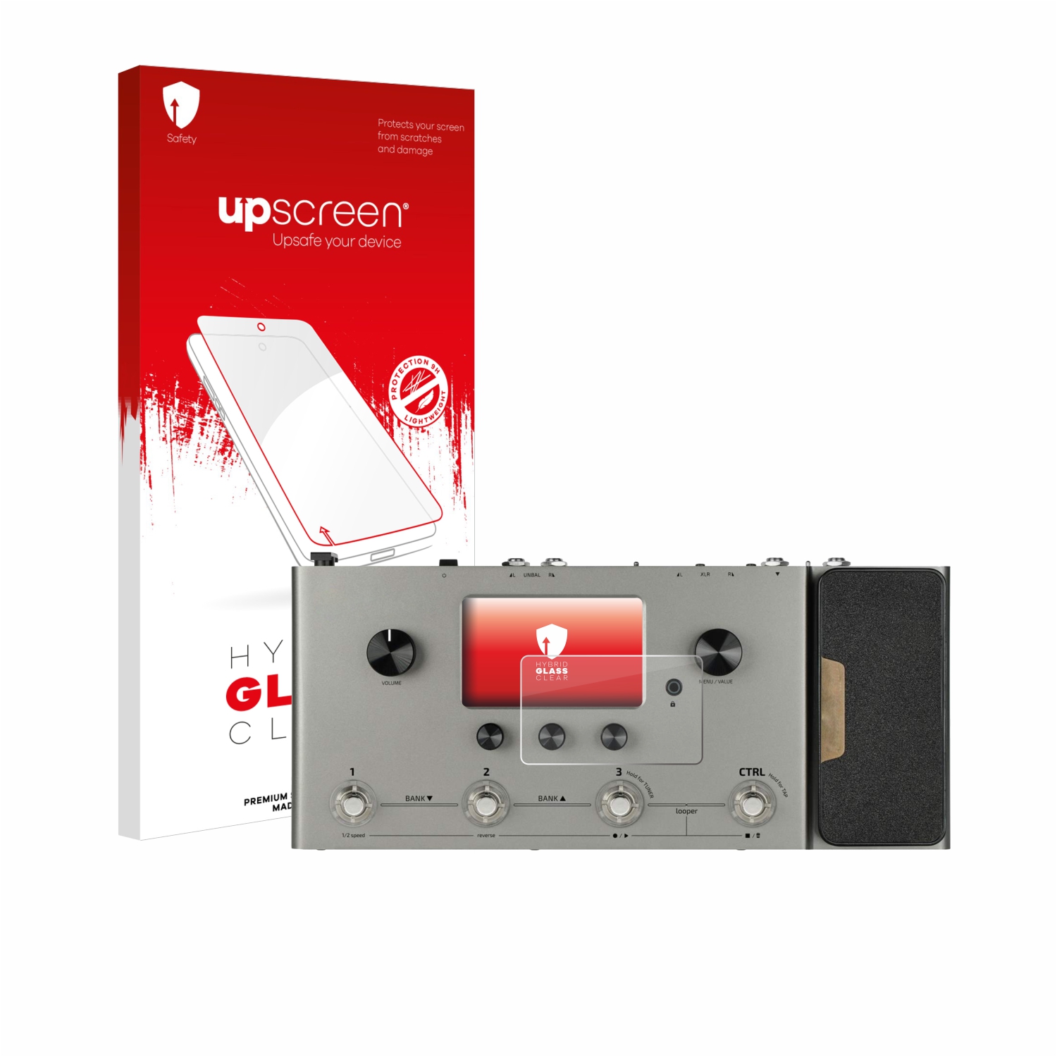 čirá skleněná fólie upscreen Hybrid Glas pro Hotone Ampero Silver Edition