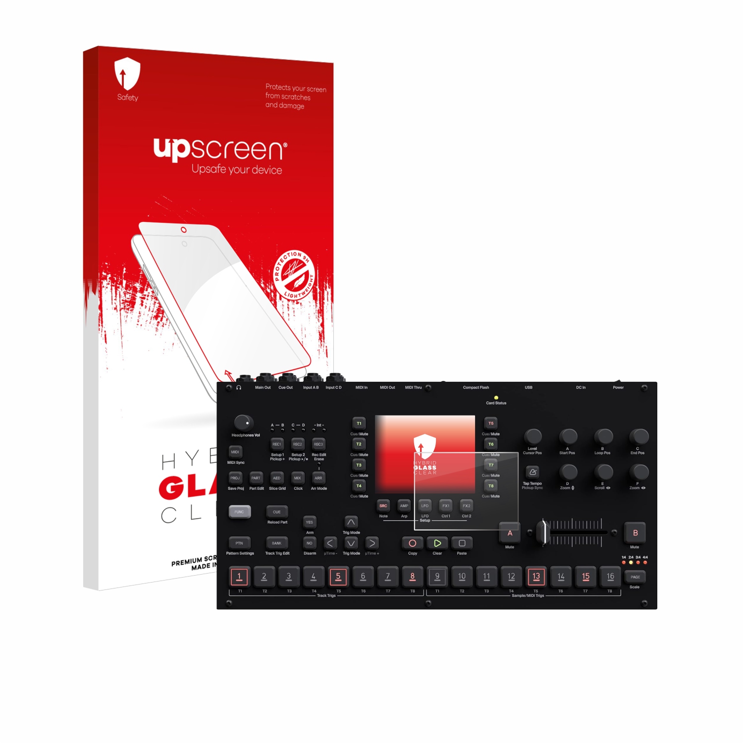 čirá skleněná fólie upscreen Hybrid Glas pro Elektron Octatrack MKII