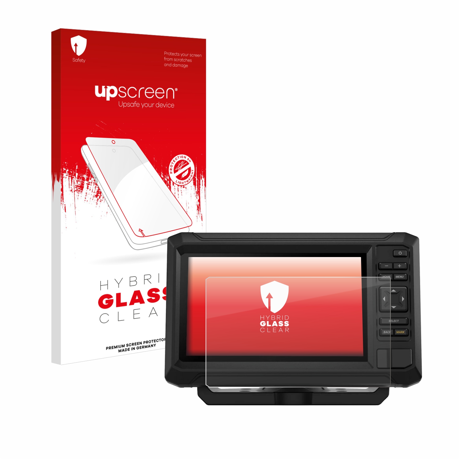 čirá skleněná fólie upscreen Hybrid Glas pro Garmin ECHOMAP UHD2 7 Tasten