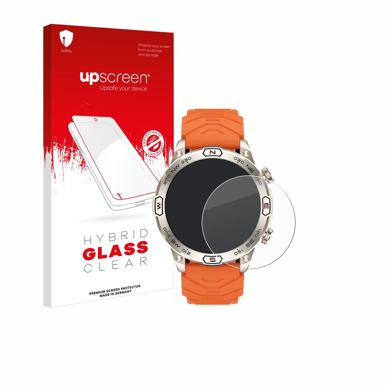 čirá skleněná fólie upscreen Hybrid Glas pro Bytelike Smartwatch 1.43