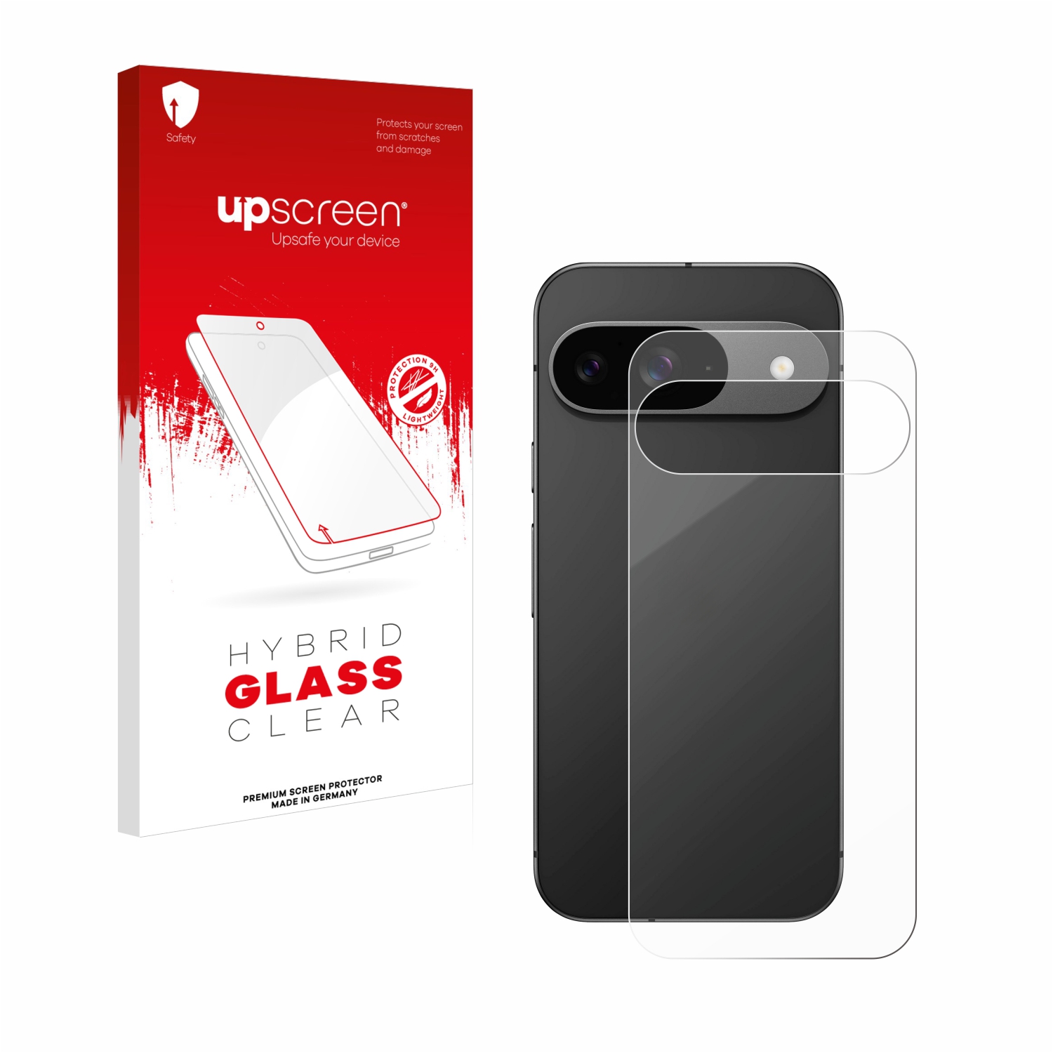 čirá skleněná fólie upscreen Hybrid Glas pro Google Pixel 9 (zadní strana)