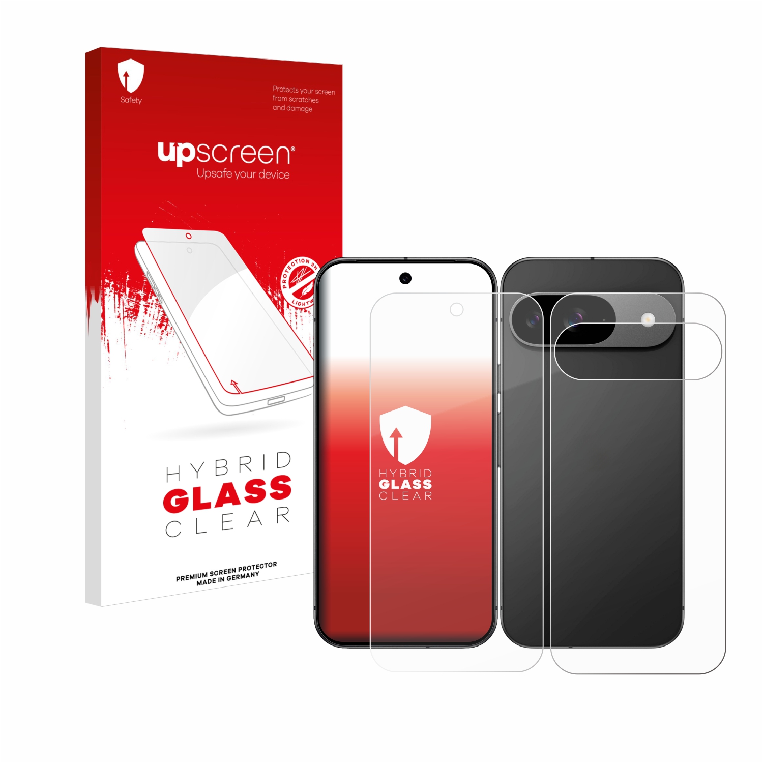 čirá skleněná fólie upscreen Hybrid Glas pro Google Pixel 9 (displej+zadní strana)