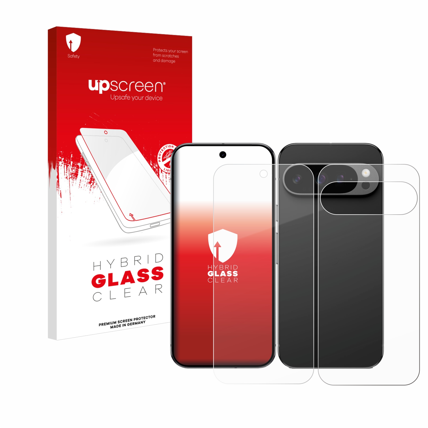 čirá skleněná fólie upscreen Hybrid Glas pro Google Pixel 9 Pro (displej+zadní strana)