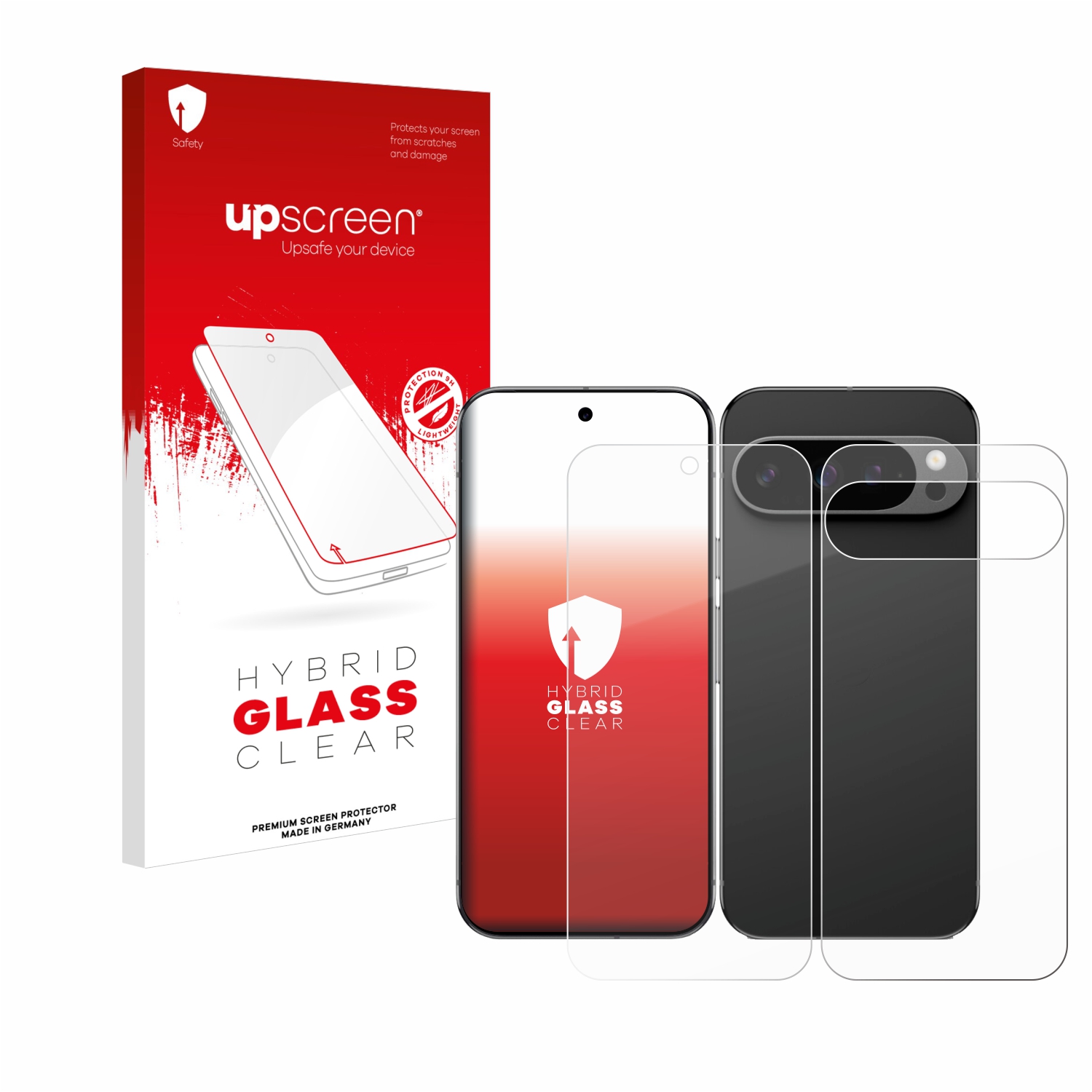 čirá skleněná fólie upscreen Hybrid Glas pro Google Pixel 9 Pro XL (displej+zadní strana)