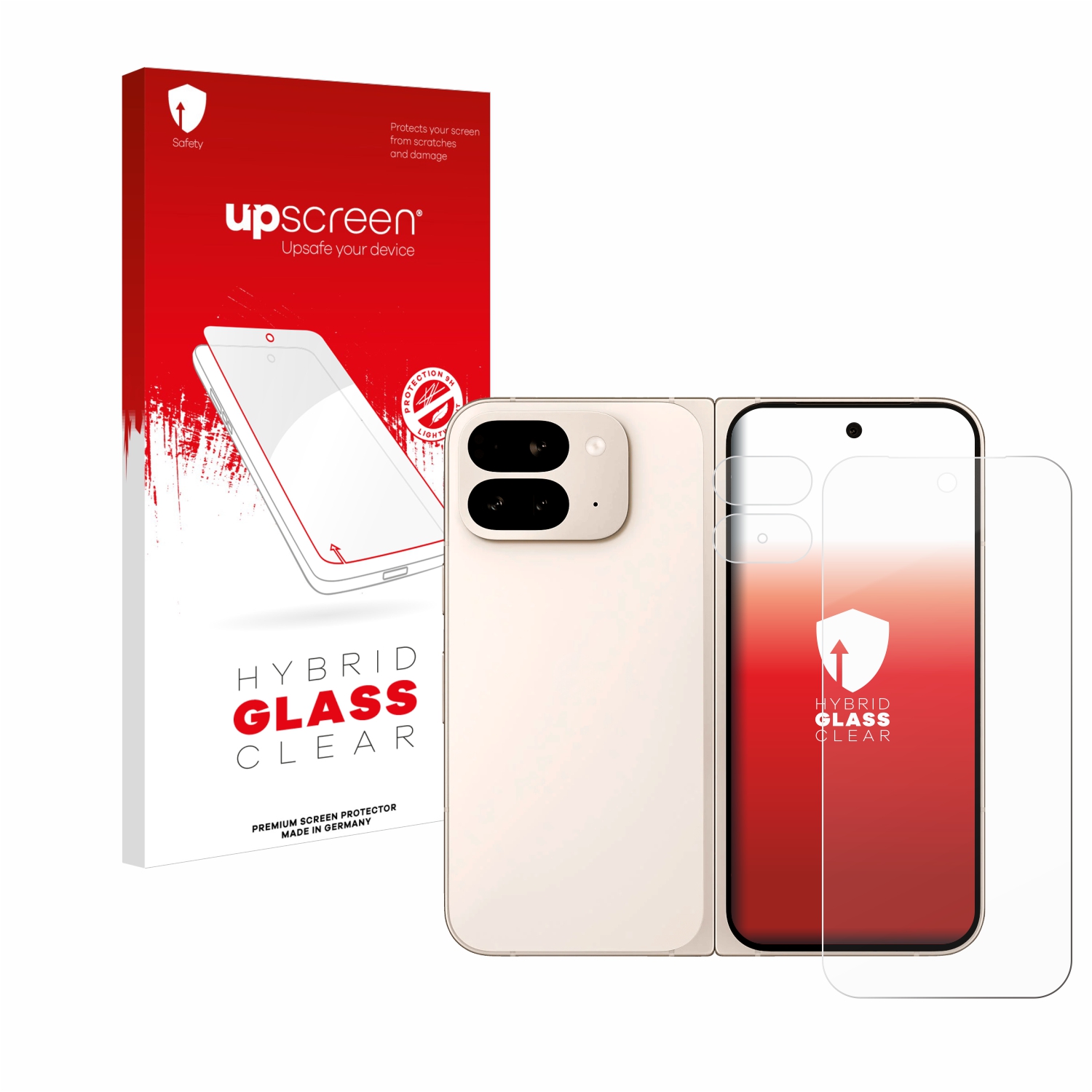 čirá skleněná fólie upscreen Hybrid Glas pro Google Pixel 9 Pro Fold (displej+Kamera)