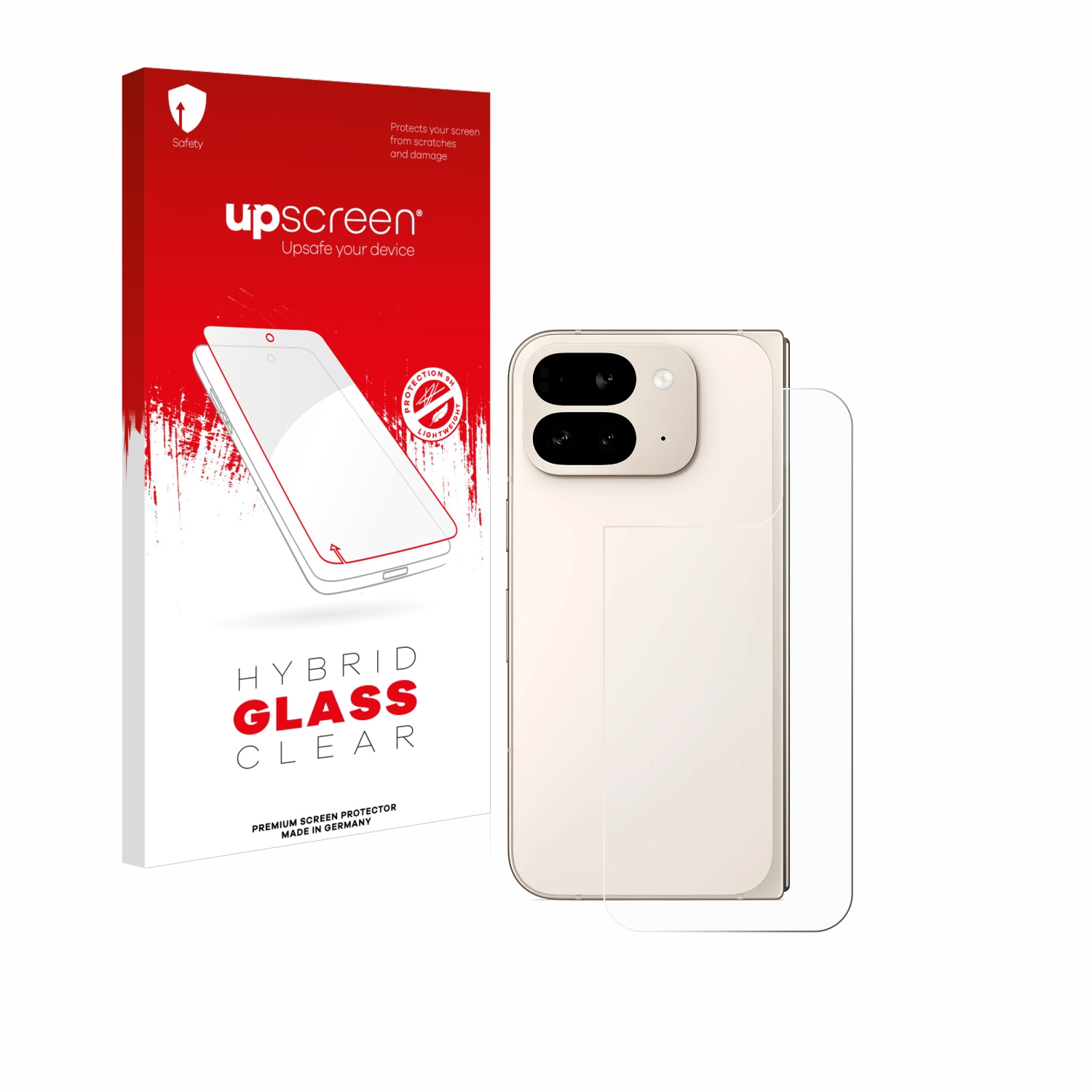 čirá skleněná fólie upscreen Hybrid Glas pro Google Pixel 9 Pro Fold (zadní strana)