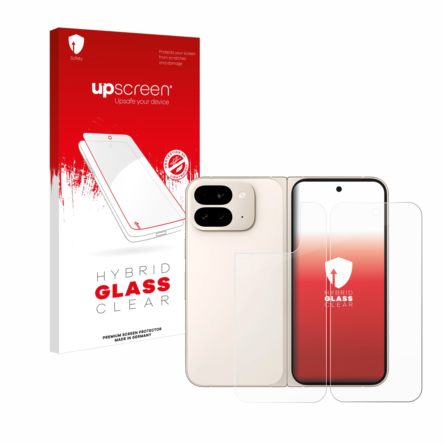 čirá skleněná fólie upscreen Hybrid Glas pro Google Pixel 9 Pro Fold (displej+zadní strana)