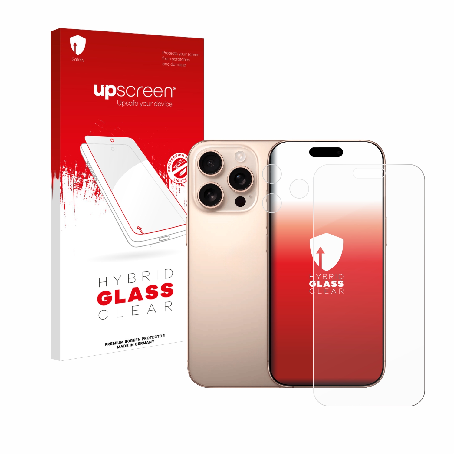 čirá skleněná fólie upscreen Hybrid Glas pro Apple iPhone 16 Pro Max (displej+Kamera)