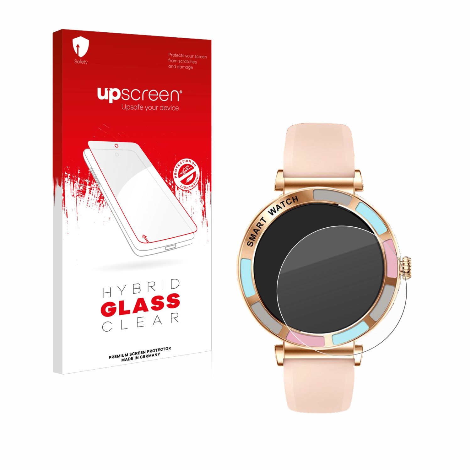 čirá skleněná fólie upscreen Hybrid Glas pro Bekomiya Smartwatch 1.27