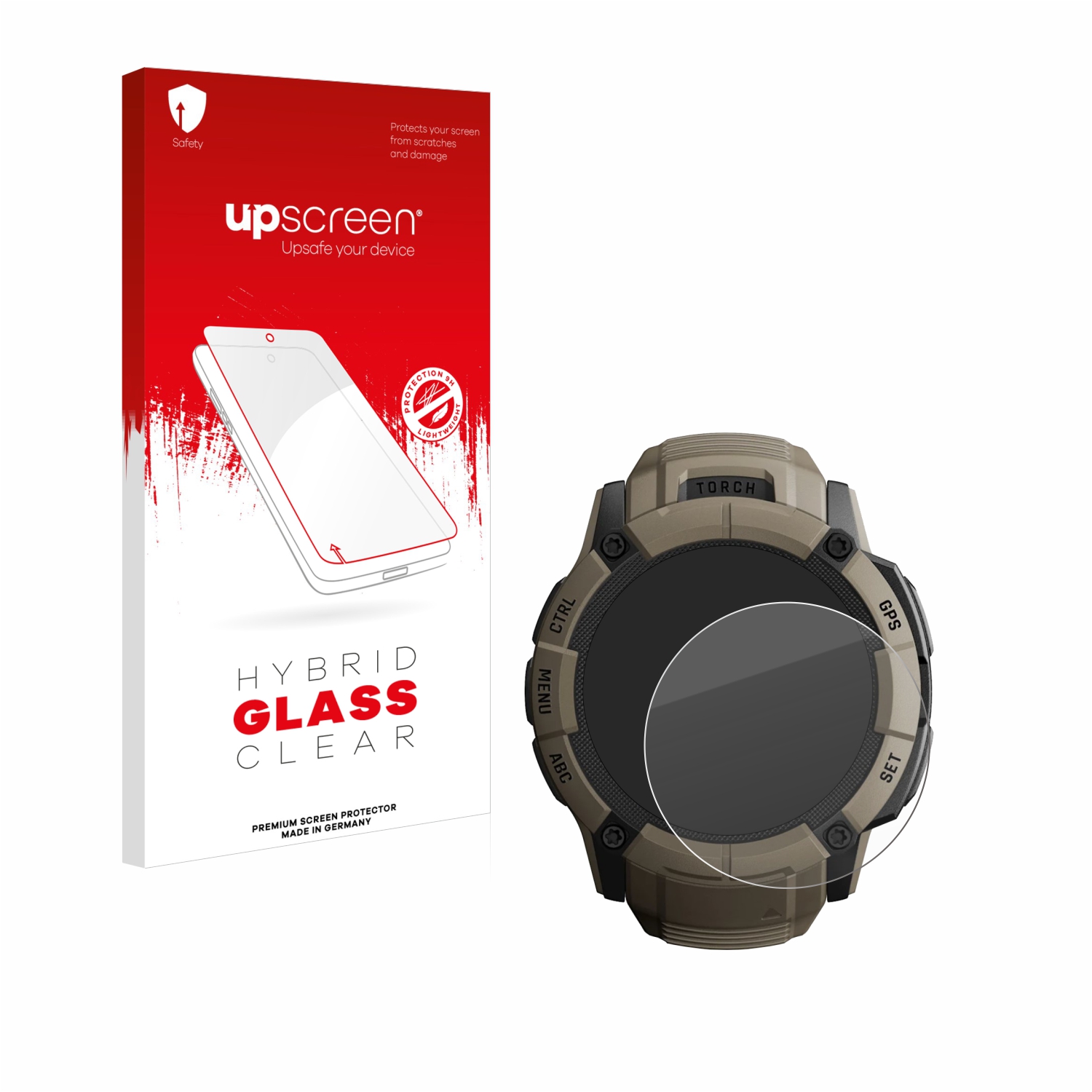 čirá skleněná fólie upscreen Hybrid Glas pro Garmin Instinct 2X Solar Tactical Edition