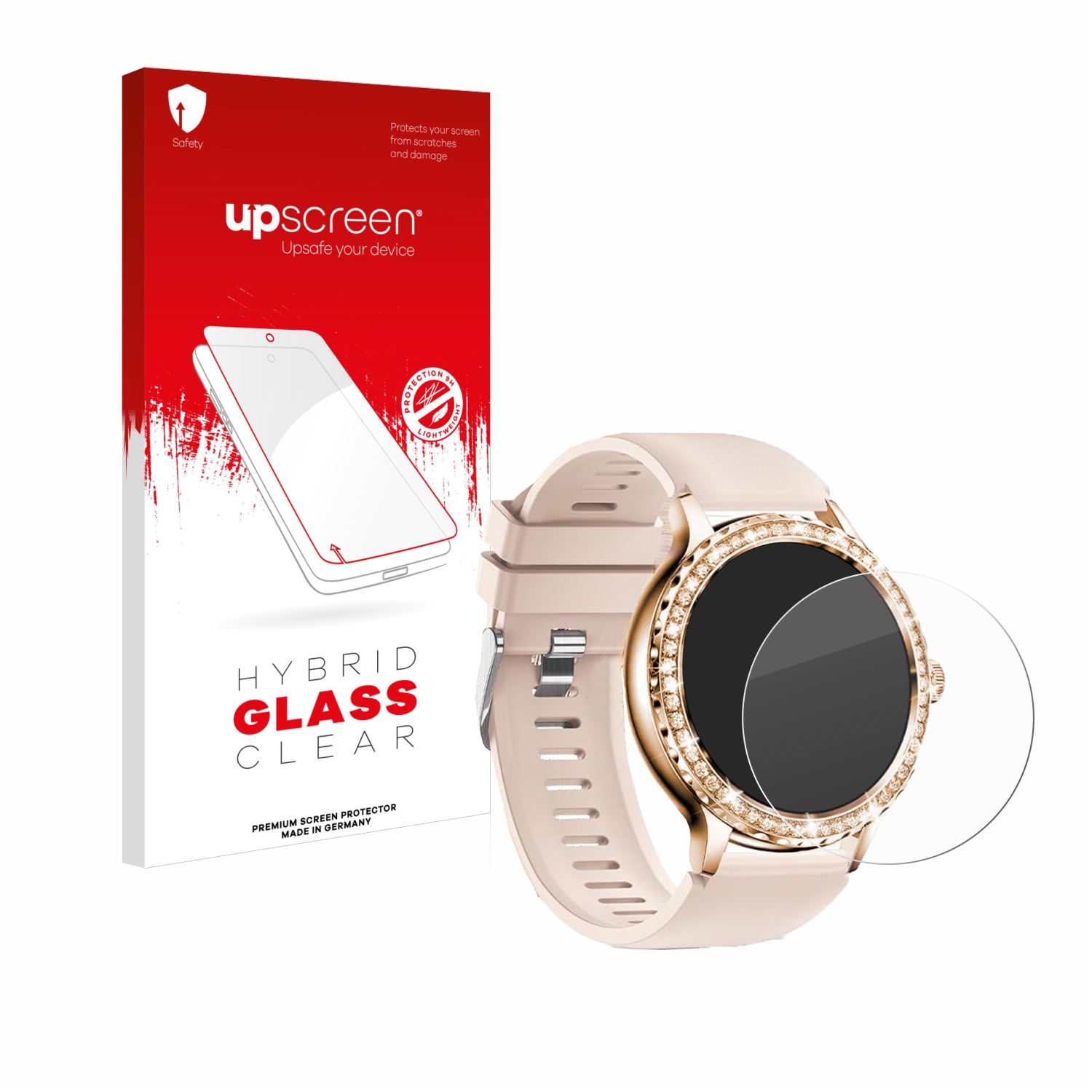 čirá skleněná fólie upscreen Hybrid Glas pro Bekomiya Smartwatch 1.3