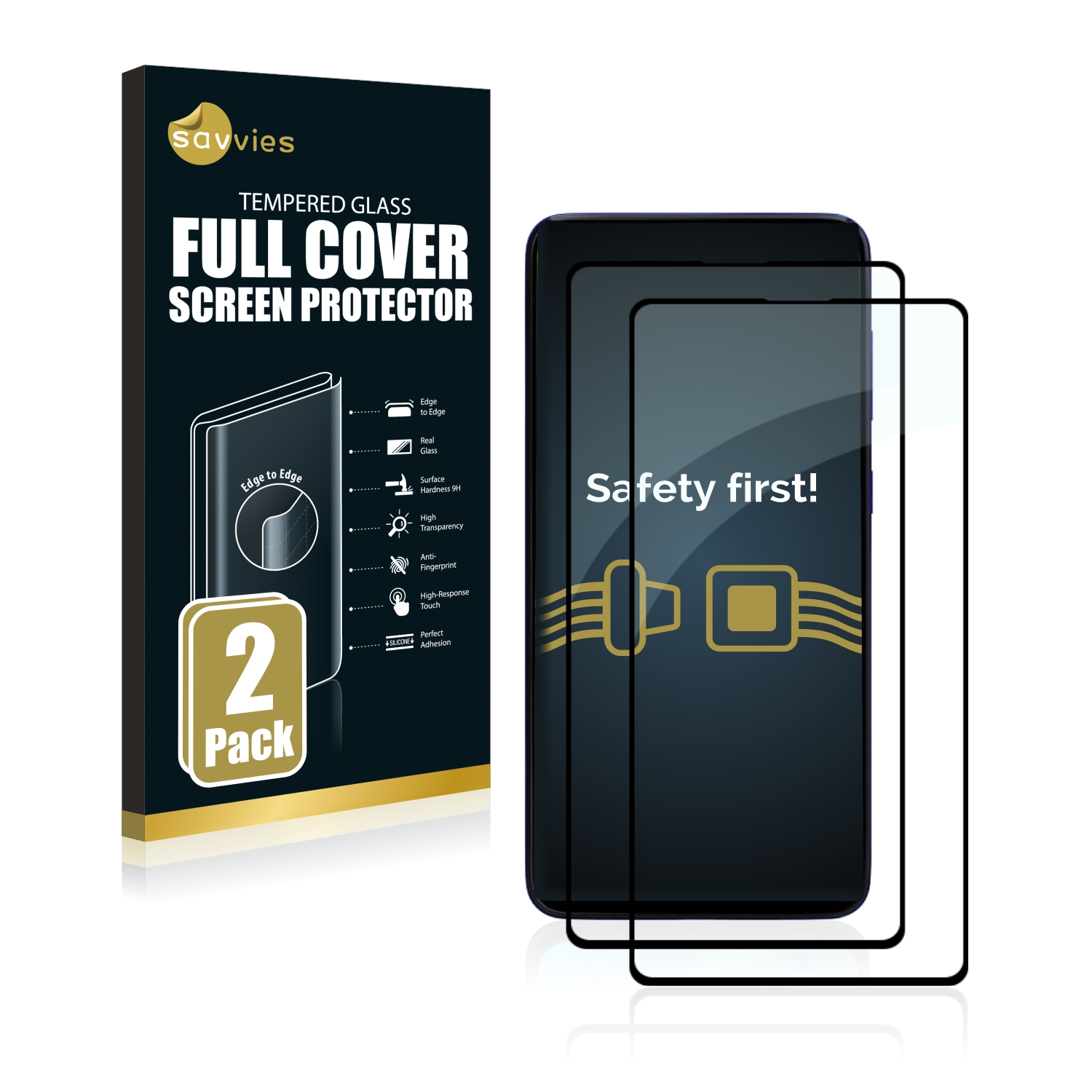 2x Savvies® Xtreme Glass 2.5D Full Cover 3D tvrzené sklo pro Samsung Galaxy M51 (černý)