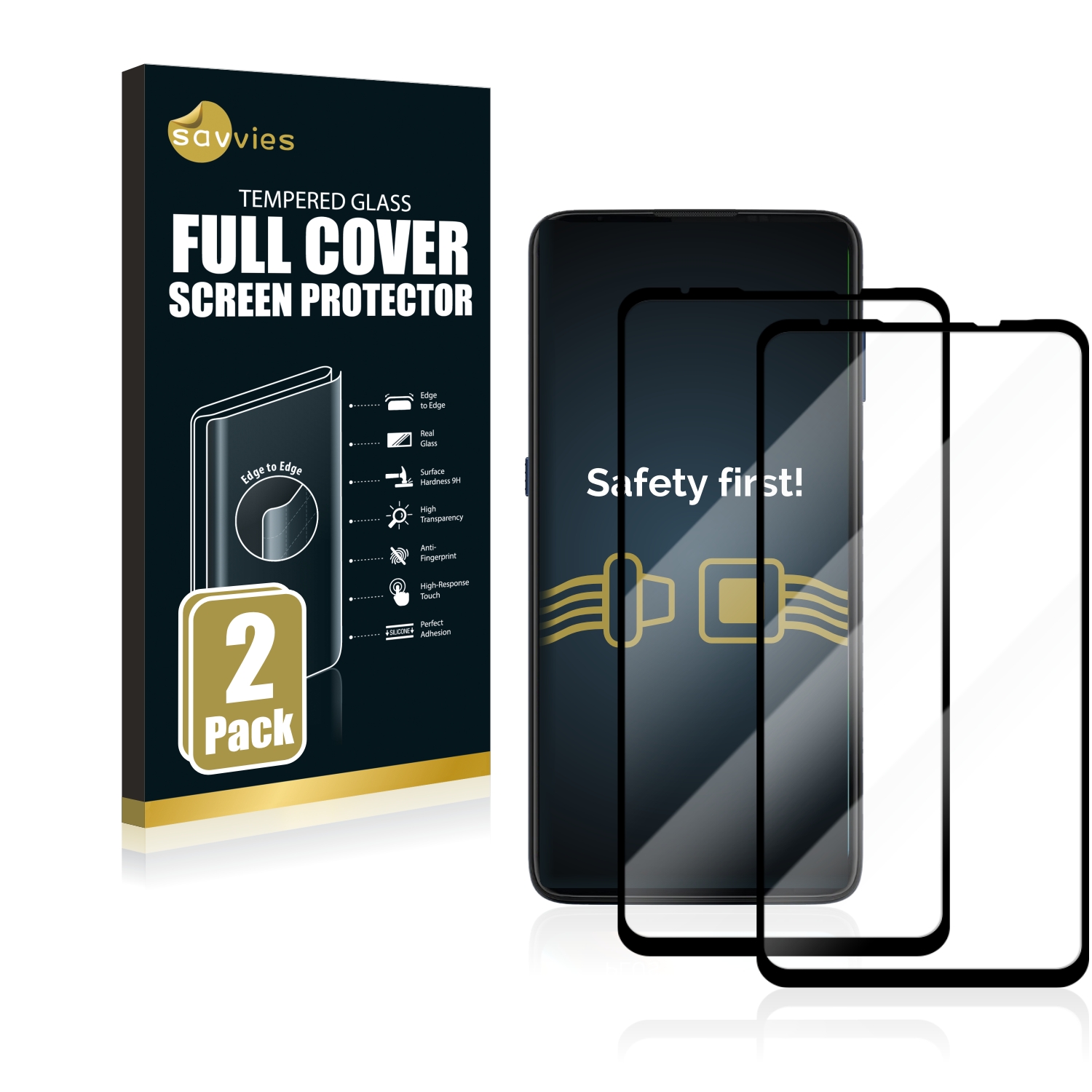 2x Savvies Xtreme Glass 2.5D Full Cover 3D tvrzené sklo pro Motorola Moto G9 Plus (černý)