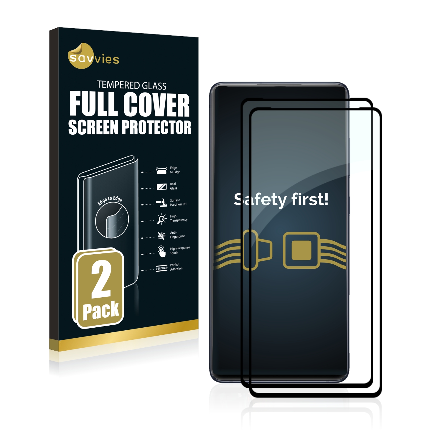 2x Savvies Xtreme Glass 2.5D Full Cover 3D tvrzené sklo pro Samsung Galaxy S20 FE 5G (černý)